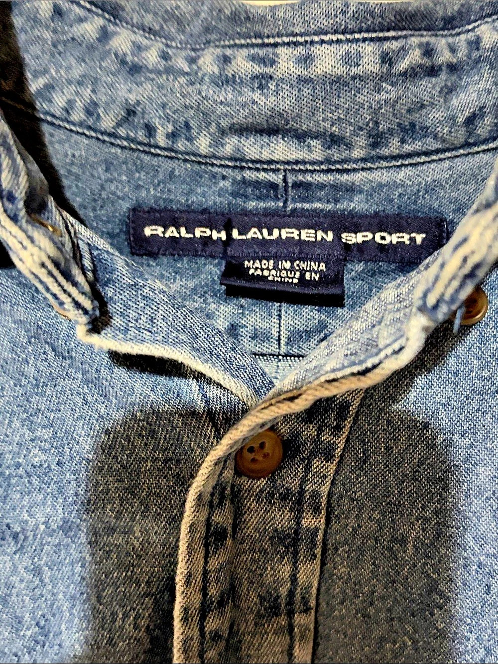Vintage Ralph Lauren Sport Cotton Button Down Shirt in Blue Size Medium - Picture 4 of 7